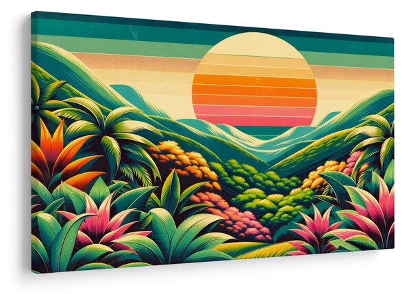 Obraz - Pestrofarebný západ slnka (90x60 cm)