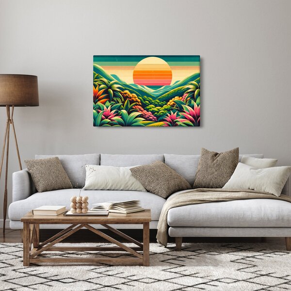 Obraz - Pestrofarebný západ slnka (90x60 cm)