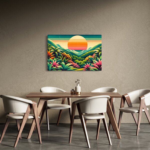 Obraz - Pestrofarebný západ slnka (90x60 cm)