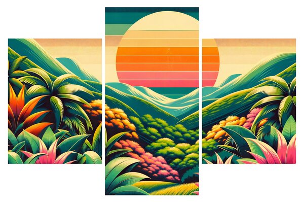Obraz - Pestrofarebný západ slnka (90x60 cm)
