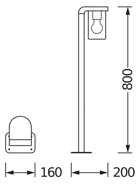 OSRAM chodníkové svetlo ENDURA CLASSIC CASCADE 80 cm tmavošedá/čirá, Hliník / sivá / zinok, Hliník, Moderný