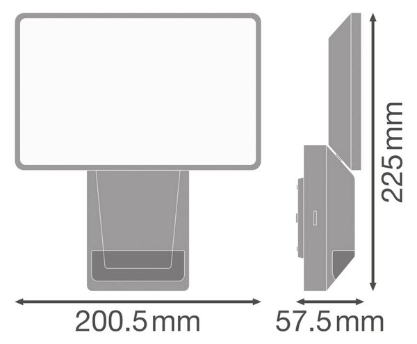 OSRAM LED senzorový exterierove bodove svetla ENDURA PRO FLOOD, sivý, 27 W, Hliník / sivá / zinok, Plast