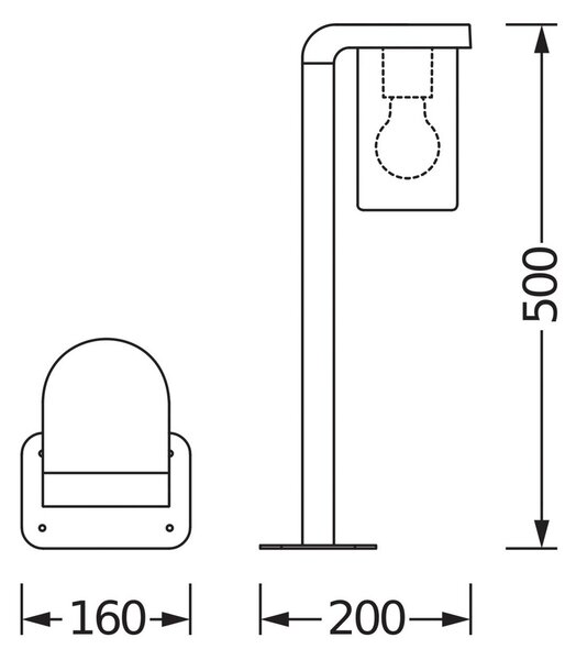 OSRAM chodníkové svetlo ENDURA CLASSIC CASCADE 50 cm tmavošedá/čirá, Hliník / sivá / zinok, Hliník, Moderný