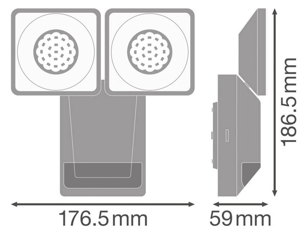 OSRAM LED senzorový vonkajší reflektor ENDURA PRO, biely, IP55, Biela / opálová, Plast