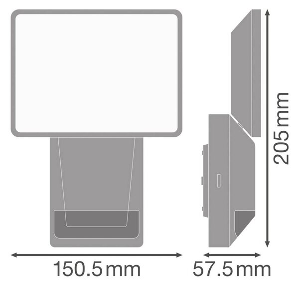 OSRAM LED senzorový exterierove bodove svetla ENDURA PRO FLOOD, biely, 15 W, Biela / opálová, Plast