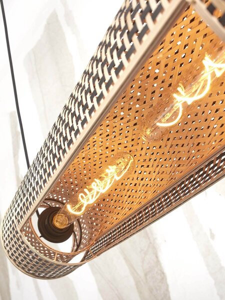 MUZZA Stropná visiaca lampa bhutan 85 cm prírodná/čierna