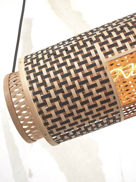 MUZZA Stropná visiaca lampa bhutan 85 cm prírodná/čierna