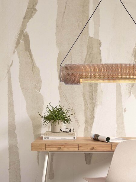 MUZZA Stropná visiaca lampa bhutan 85 cm prírodná
