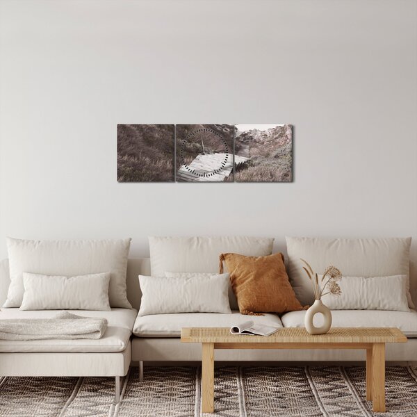 Obraz - Cesta k smaragdovému moru (s hodinami) (90x30 cm)