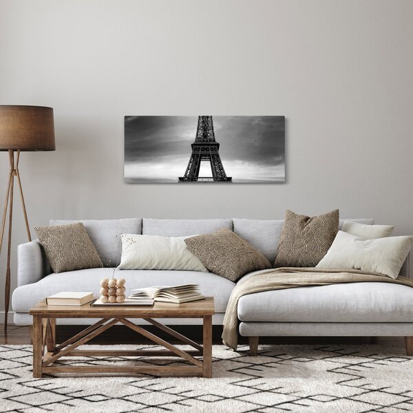Obraz - Ružové auto v Paríži (120x50 cm)