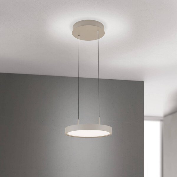 ORION LED závesné svietidlo Teide, khaki, 1-plameňové, kov, 2700 K, Krémová / jantárovo žltá, Obývacia izba / jedáleň, Hliník, Moderný, Závesné svietidlo