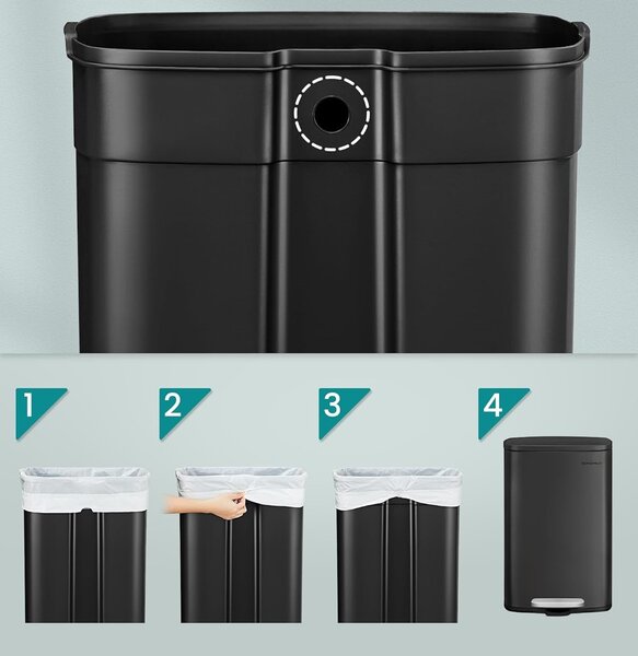 SONGMICS Odpadkový kôš Doro 50 L čierny