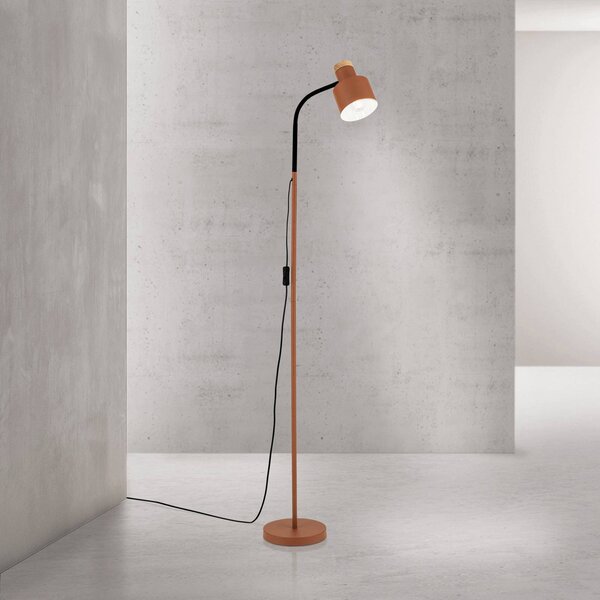 Stojacia lampa Gili, oceľ, koralovo červená, výška 150 cm, E27, Červená, Obývacia izba / jedáleň, kov, Moderný, Stojaca lampa