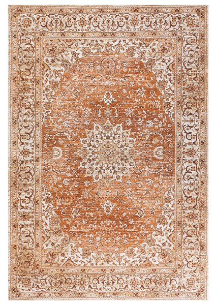 Koberec oranžový bavlna polyester 160 x 230 cm orientálny vzor vintage bytové doplnky