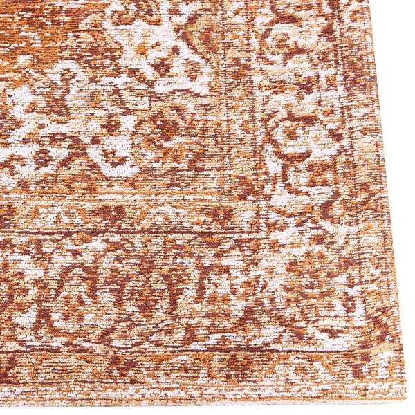 Koberec oranžový bavlna polyester 160 x 230 cm orientálny vzor vintage bytové doplnky