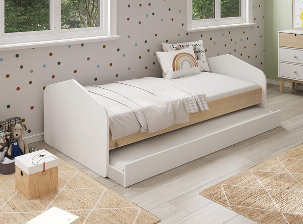 MUZZA Detská posteľ niafana s úložným priestorom 90 x 190 cm biela