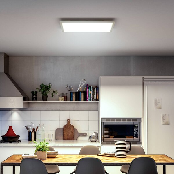 Philips Hue LED panel White Ambiance Aurelle, 60x60cm, biela, Biela / opálová, Obývacia izba / jedáleň, Hliník, Moderný, Stropné svetlo