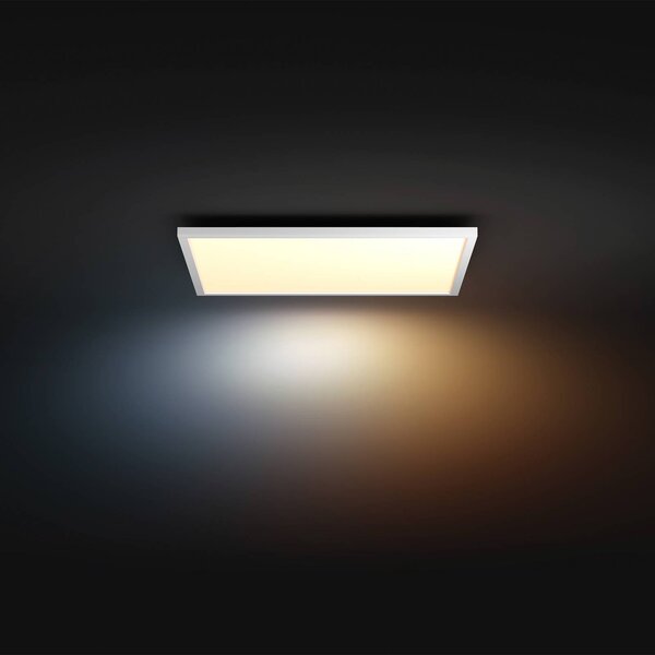 Philips Hue LED panel White Ambiance Aurelle, 60x60cm, biela, Biela / opálová, Obývacia izba / jedáleň, Hliník, Moderný, Stropné svetlo