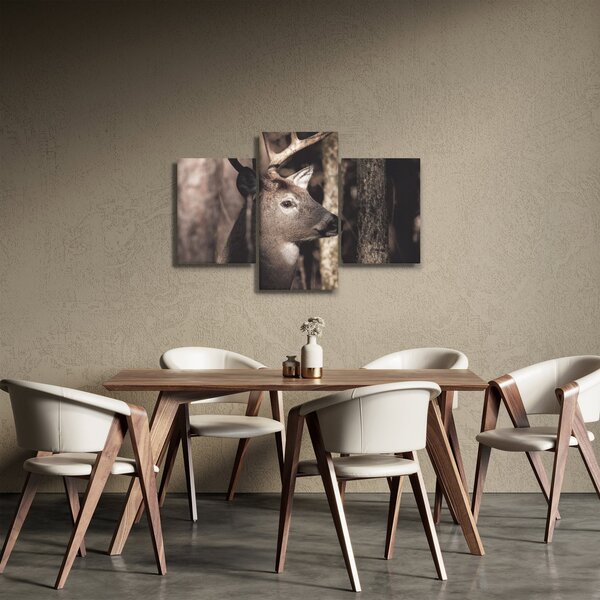 Obraz - Jeleň v lese (90x60 cm)