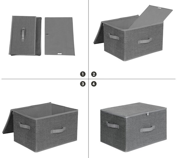 Dekorstudio Sada skladacích organizérov do kúpeľne RYZB03G 3x 40x30x25 cm – sivá