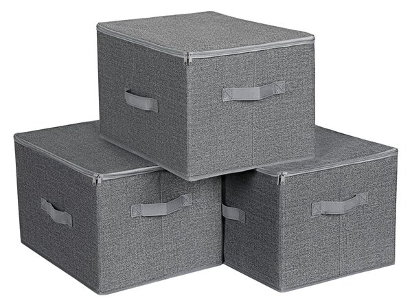 Dekorstudio Sada skladacích organizérov do kúpeľne RYZB03G 3x 40x30x25 cm – sivá