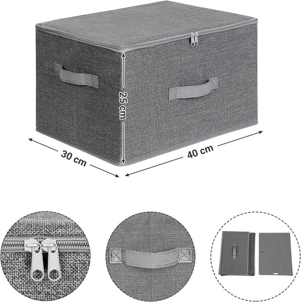 Dekorstudio Sada skladacích organizérov do kúpeľne RYZB03G 3x 40x30x25 cm – sivá