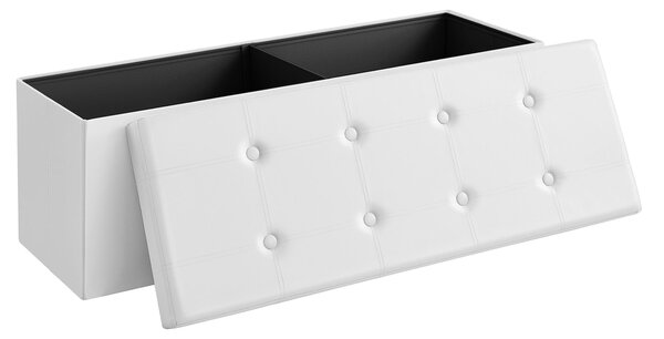 Dekorstudio Úložná taburetka LSF702V1 110x38x38 cm z ekokože – biela
