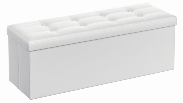 Dekorstudio Úložná taburetka LSF702V1 110x38x38 cm z ekokože – biela