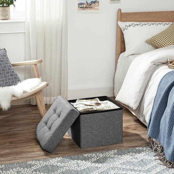 Dekorstudio Skladacia taburetka s úložným priestorom LSF27Z 38x38x38 cm – tmavosivá