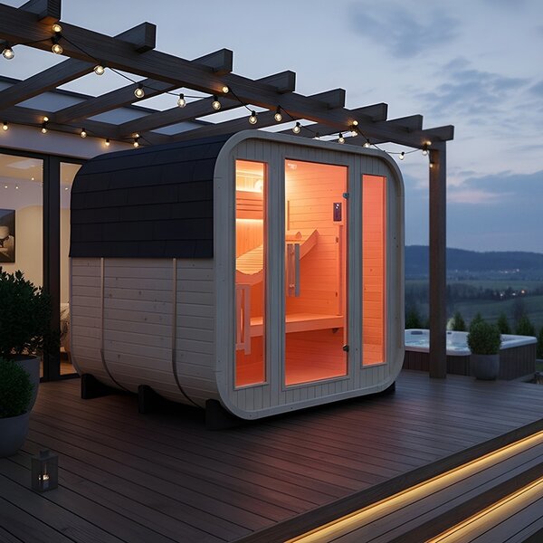 BPS-koupelny Fínska záhradná sudová sauna Molde 180x200, 2-4 osoby