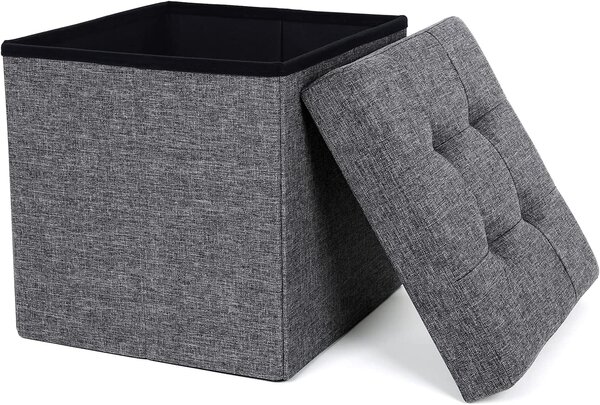 Dekorstudio Skladacia taburetka s úložným priestorom LSF27Z 38x38x38 cm – tmavosivá