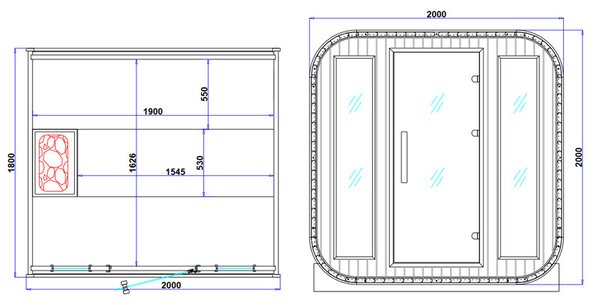 BPS-koupelny Fínska záhradná sudová sauna Molde 180x200, 2-4 osoby