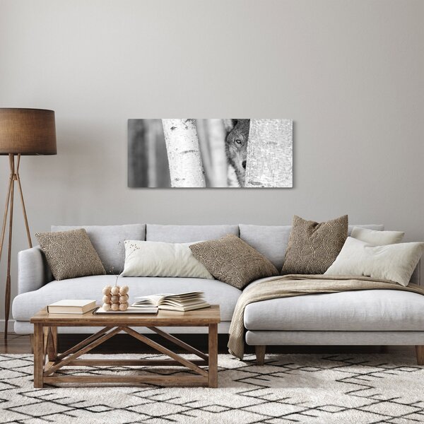 Obraz - Vlk v lese (120x50 cm)