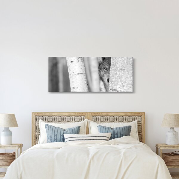 Obraz - Vlk v lese (120x50 cm)