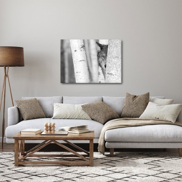 Obraz - Vlk v lese (70x50 cm)