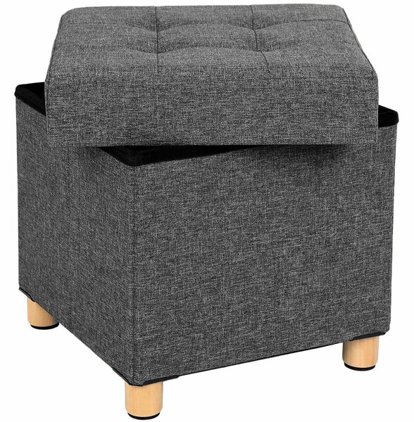 Dekorstudio Taburetka so skrytým úložným priestorom LSF14GYZ 38x38x40 cm – tmavosivá