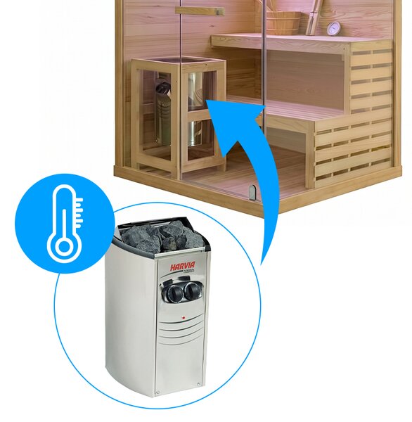 BPS-koupelny Fínska sauna Lark 1-WD 120x120, 2 osoby