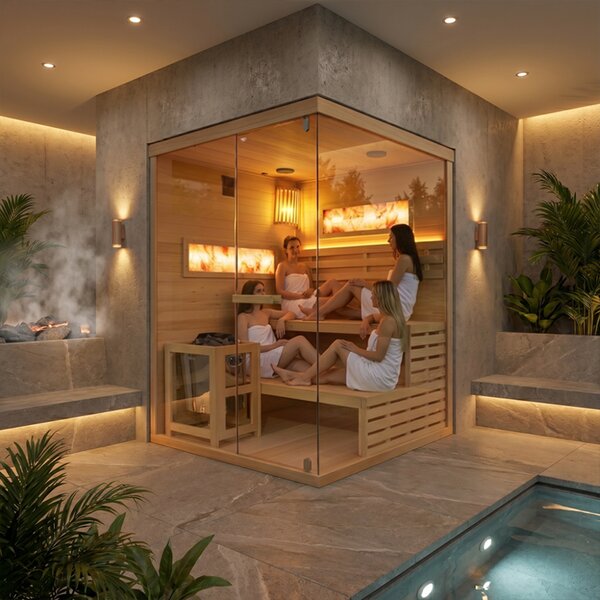 BPS-koupelny Fínska sauna Lark 3-WD 140x150, 3-4 osoby