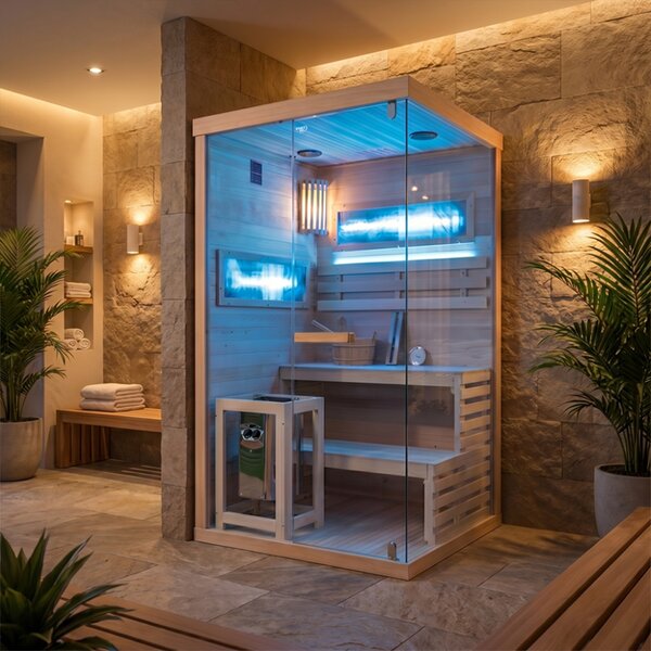 BPS-koupelny Fínska sauna Lark 1-WD 120x120, 2 osoby