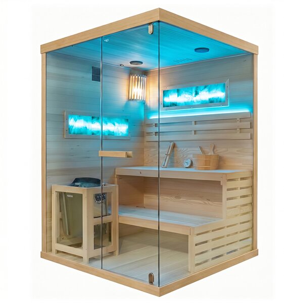 BPS-koupelny Fínska sauna Lark 3-WD 140x150, 3-4 osoby