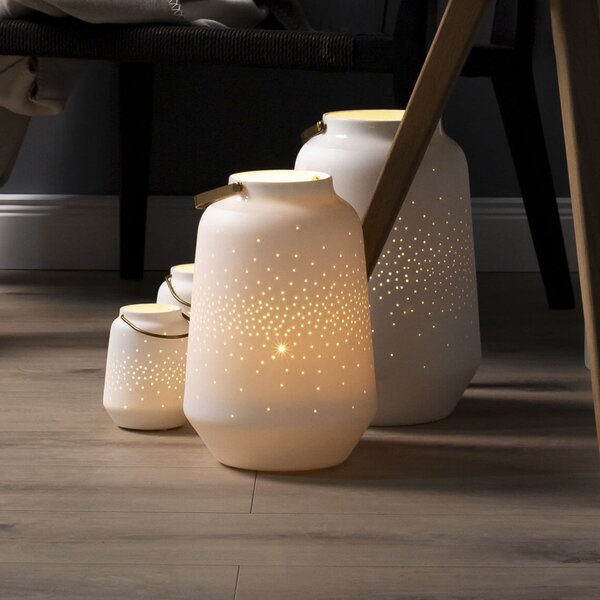 Porcelánový lampáš Holes 14 cm