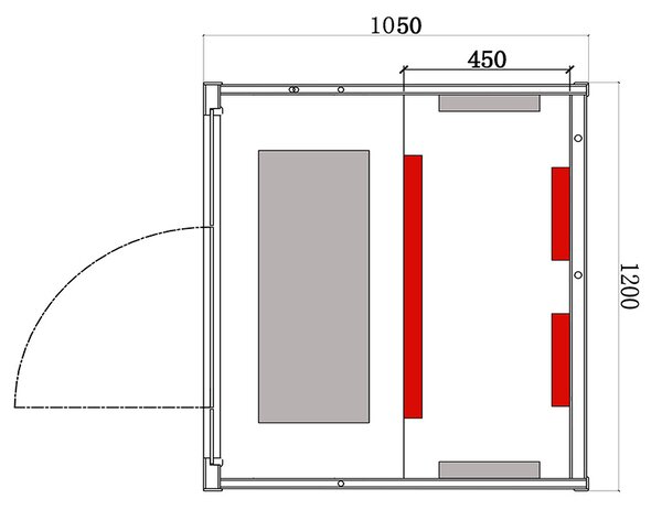BPS-koupelny Infrasauna Alta 2 120x105, 2-3 osoby