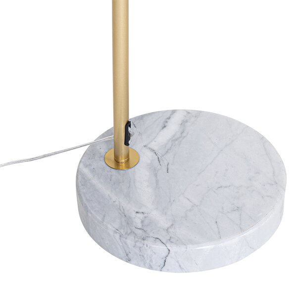 Moderná oblúková lampa mosadz s priehľadným sklom - Arc