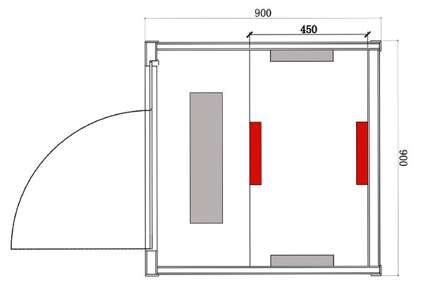 BPS-koupelny Infrasauna Alta 1 90x90, 1-2 osoby