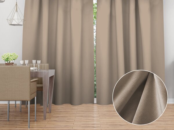 Biante Zamatový záves Velvet Prémium SVP-042 Béžovohnedý - šírka 135 cm 135x140 cm