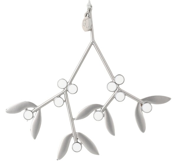 Kovová vianočná ozdoba Mistletoe Silver