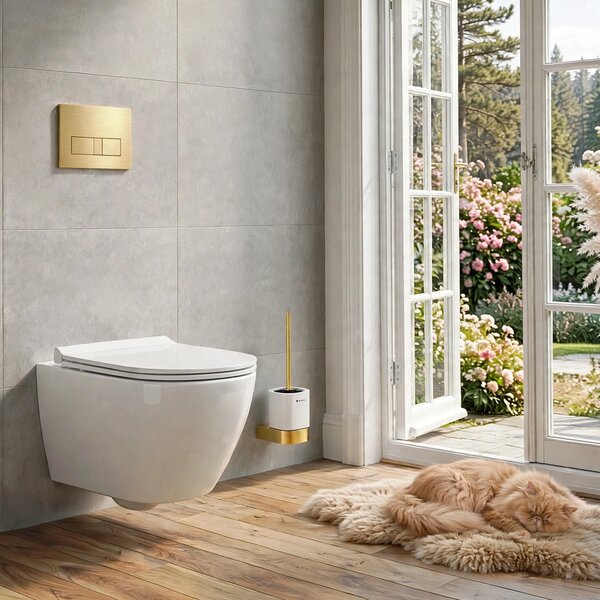 Nimco Toaletná WC kefa NIKAU zlatá kartáčovaná - NKZ 30094KN-Z