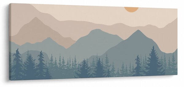 Obraz - Tyrkysové hory N⁰1 (120x50 cm)