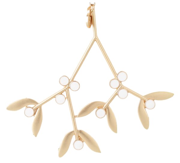 Kovová vianočná ozdoba Mistletoe Golden