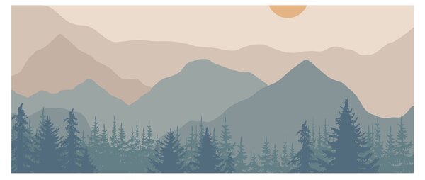 Obraz - Tyrkysové hory N⁰1 (120x50 cm)